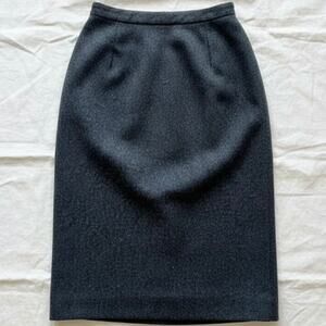 Ralph Lauren Vintage Gray Wool Midi Pencil Skirt Womens 8